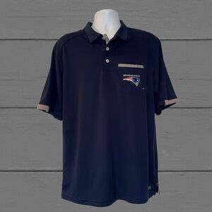 New England Patriots NFL Team Apparel Polo Shirt Men’s Large Navy Blue